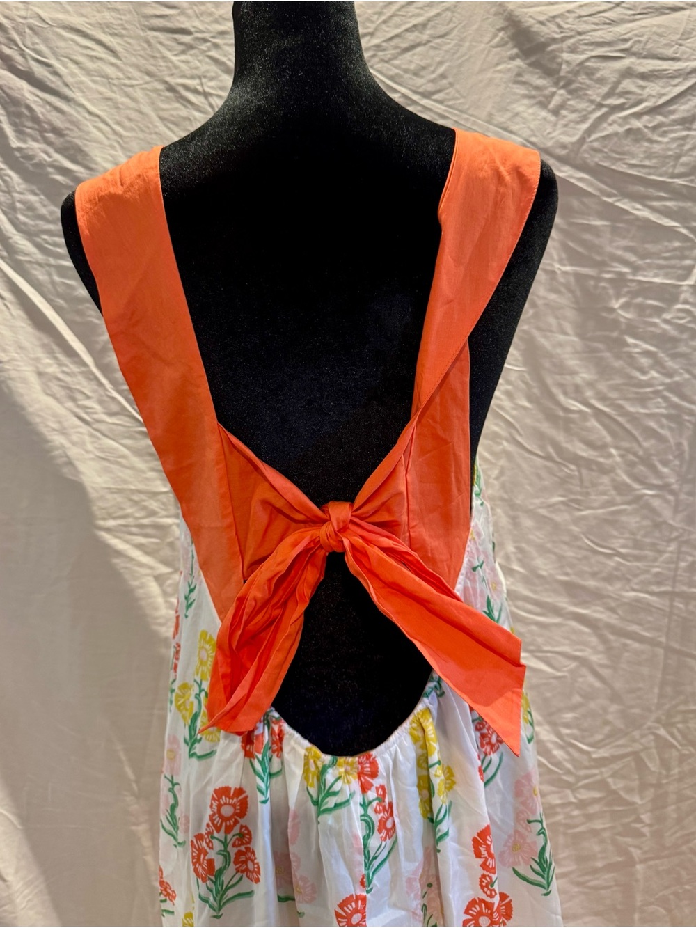 Boden White Floral Maxi Dress with Coral Straps - Picture 7 of 7